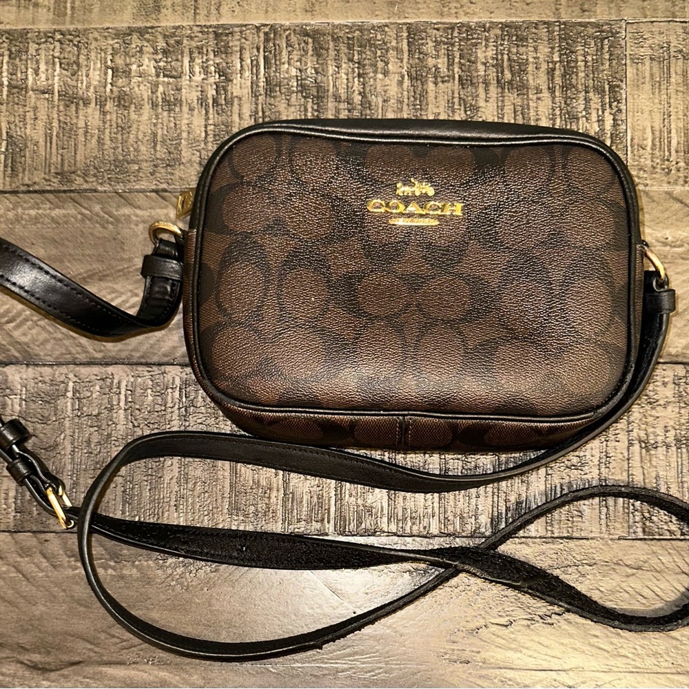 Coach Jamie Camera Black and Brown Crossbody Bag🌷